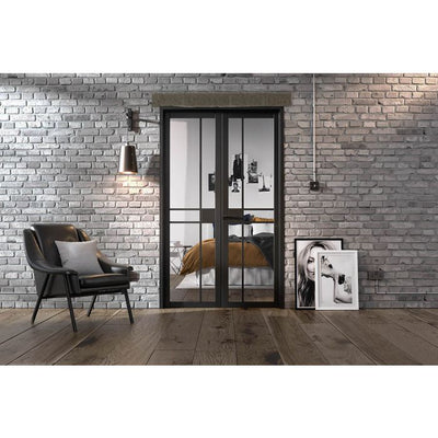LPD Greenwich W4 Glazed Internal Room Divider Set 2031 x 1246mm Black Primed