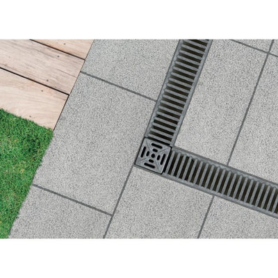 ACO RainDrain Corner Unit - PP Base/Galv Steel Grating - 120 x 135 x 156mm (LxWxD)
