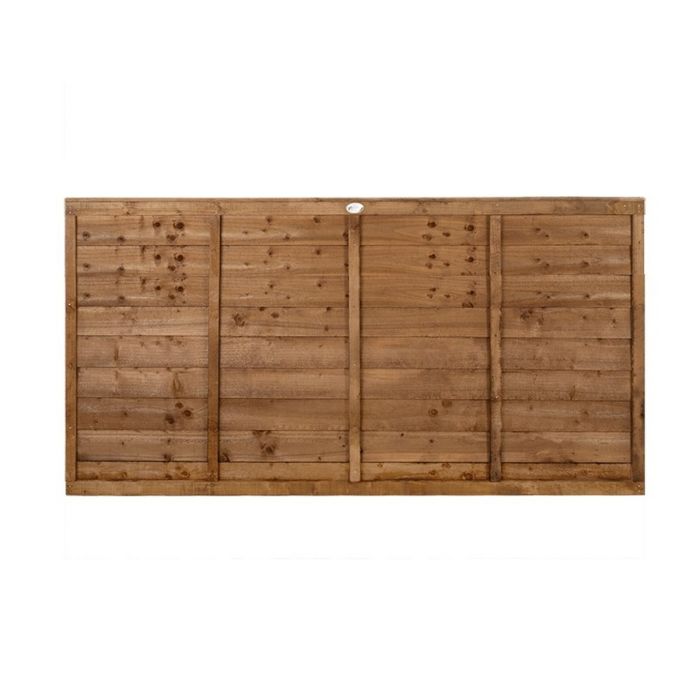 Forest Pressure Treated Superlap Fence Panel 6ft x 3ft (1.83m x 0.91m) Brown - Pack of 4