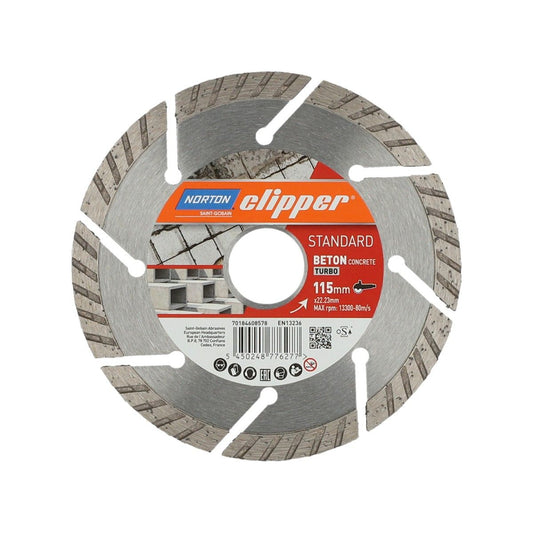 Norton Clipper Diamond Blade for Concrete 115 x 22.23mm Red