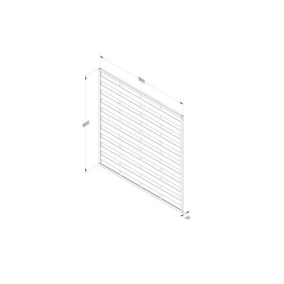 Forest Pressure Treated Decorative Flat Top Fence Panel 1.8m x 1.8m - Pack of 3