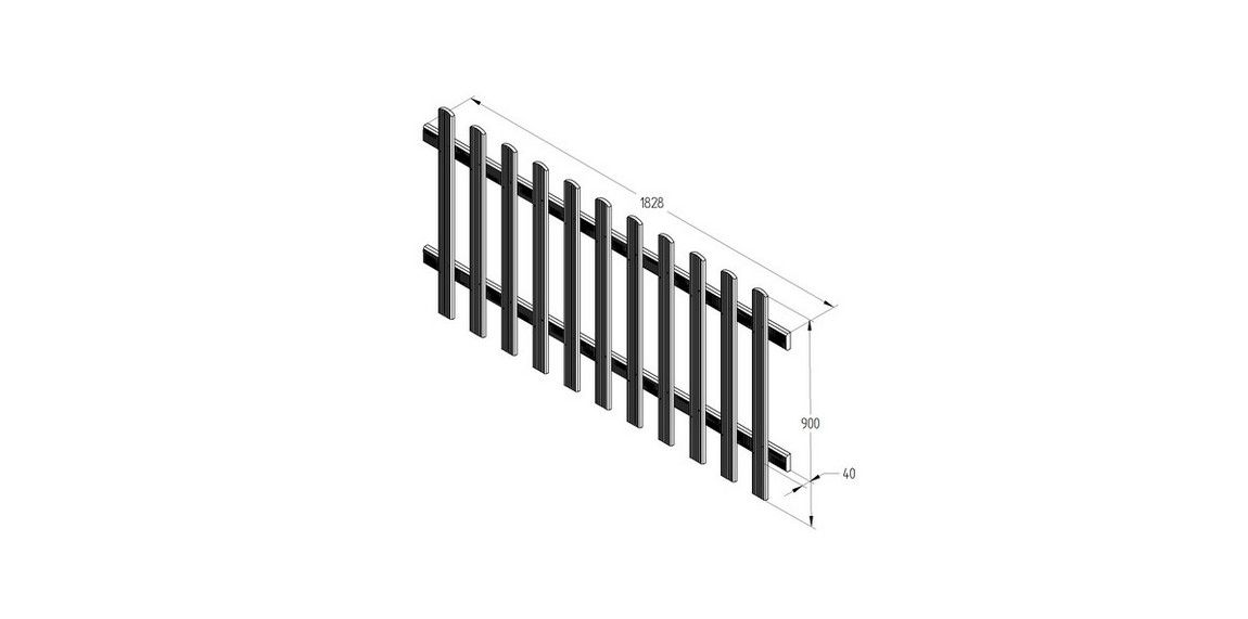 Forest Ultima Pale Picket Fence Panel 6ft x 3ft (1.83mtr x 0.9mtr) - Treated Timber (Pack of 5)