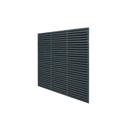 Forest Contemporary Double Slatted Fence Panel 1.8m x 1.8m Treated Anthracite Grey (Pack of 4)