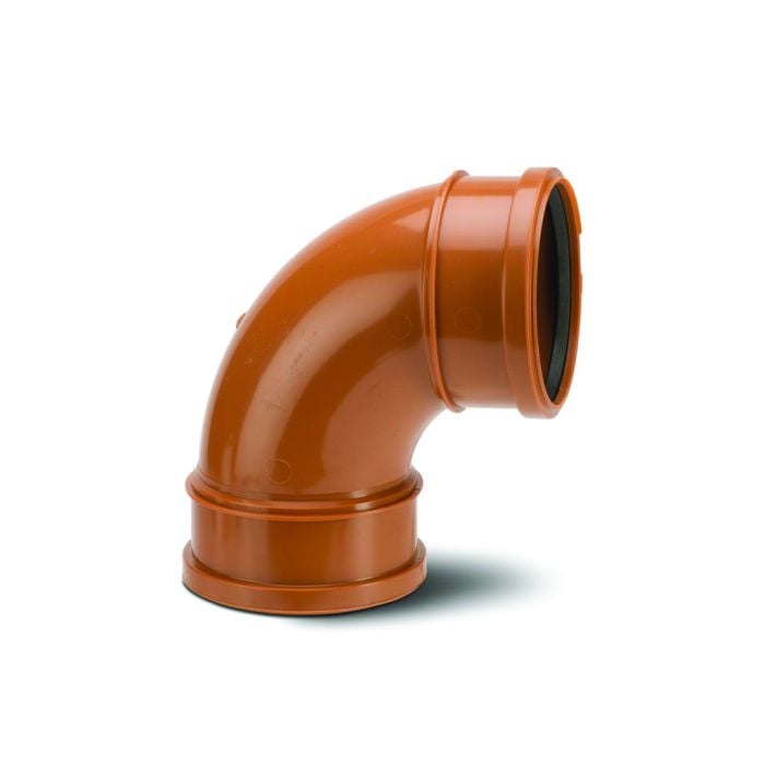 Polypipe 110mm Short Radius Bend Double Socket 87.5deg - Terracotta - UG484