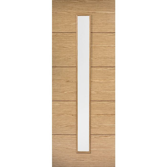 Lille Solid Core Internal Door - Prefinished - 1L Clear Glazed 1981 x 838mm Oak OLILLEGL33