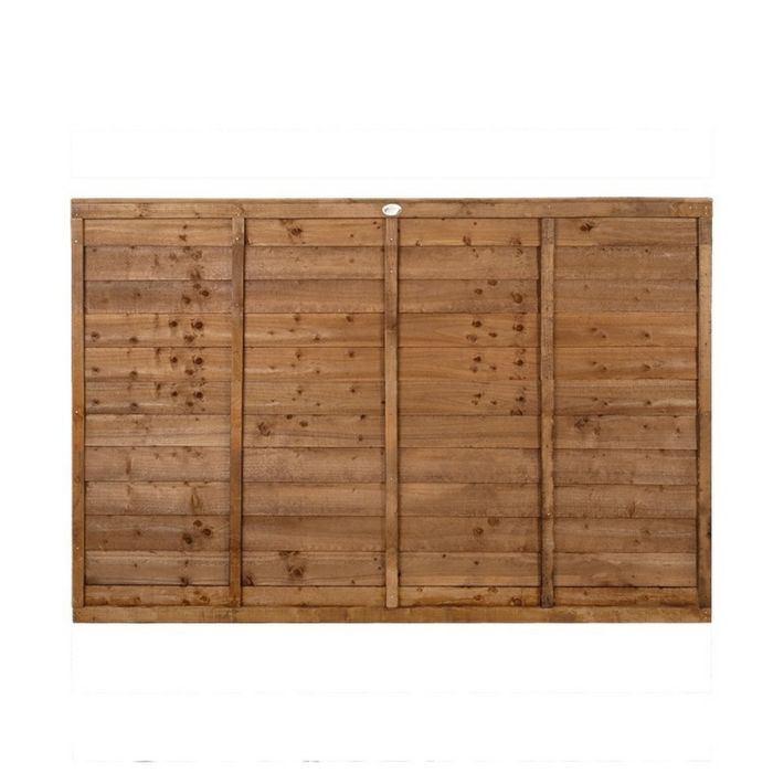 Forest Pressure Treated Superlap Fence Panel 6ft x 4ft (1.83m x 1.22m) Brown - Pack of 4