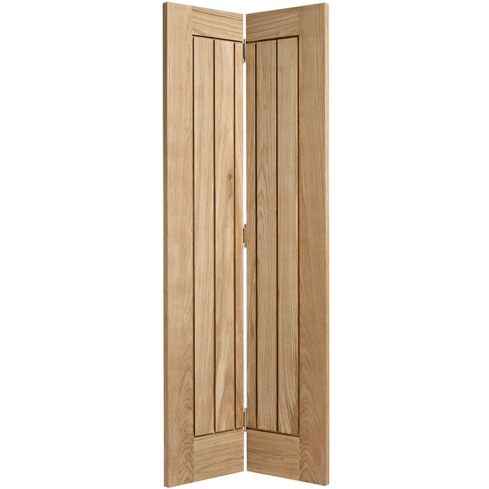 Mexicano Solid Core Internal Bifold Door - Unfinished - 1981 x 762mm Oak BFOMEX30