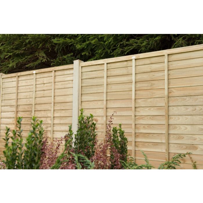 Forest Pressure Treated Superlap Fence Panel 6ft x 5ft 6in (1.83m x 1.68m) - Pack of 3