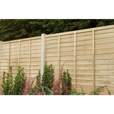 Forest Pressure Treated Superlap Fence Panel 6ft x 5ft 6in (1.83m x 1.68m) - Pack of 3