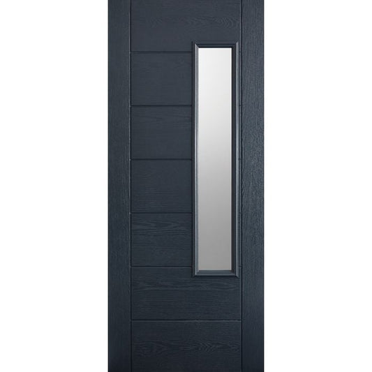 Newbury GRP External Door - Frosted DG 2032 x 813mm Grey GRPNEWGRE32
