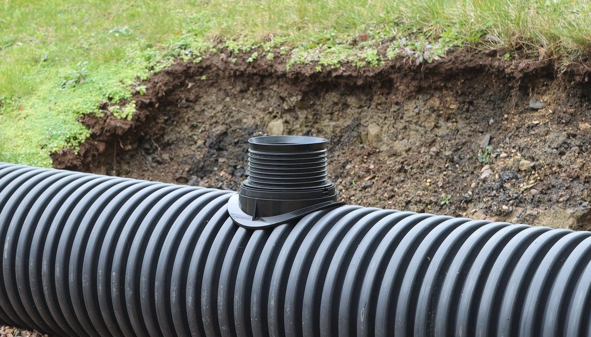 Fernco Storm-T Connection for DN150 Lateral Pipe into DN300 Plastic Stormwater Host Pipe