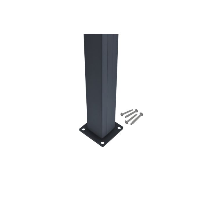 Piranha Bolt Down Fence Post 90x90x1900mm - Aluminium