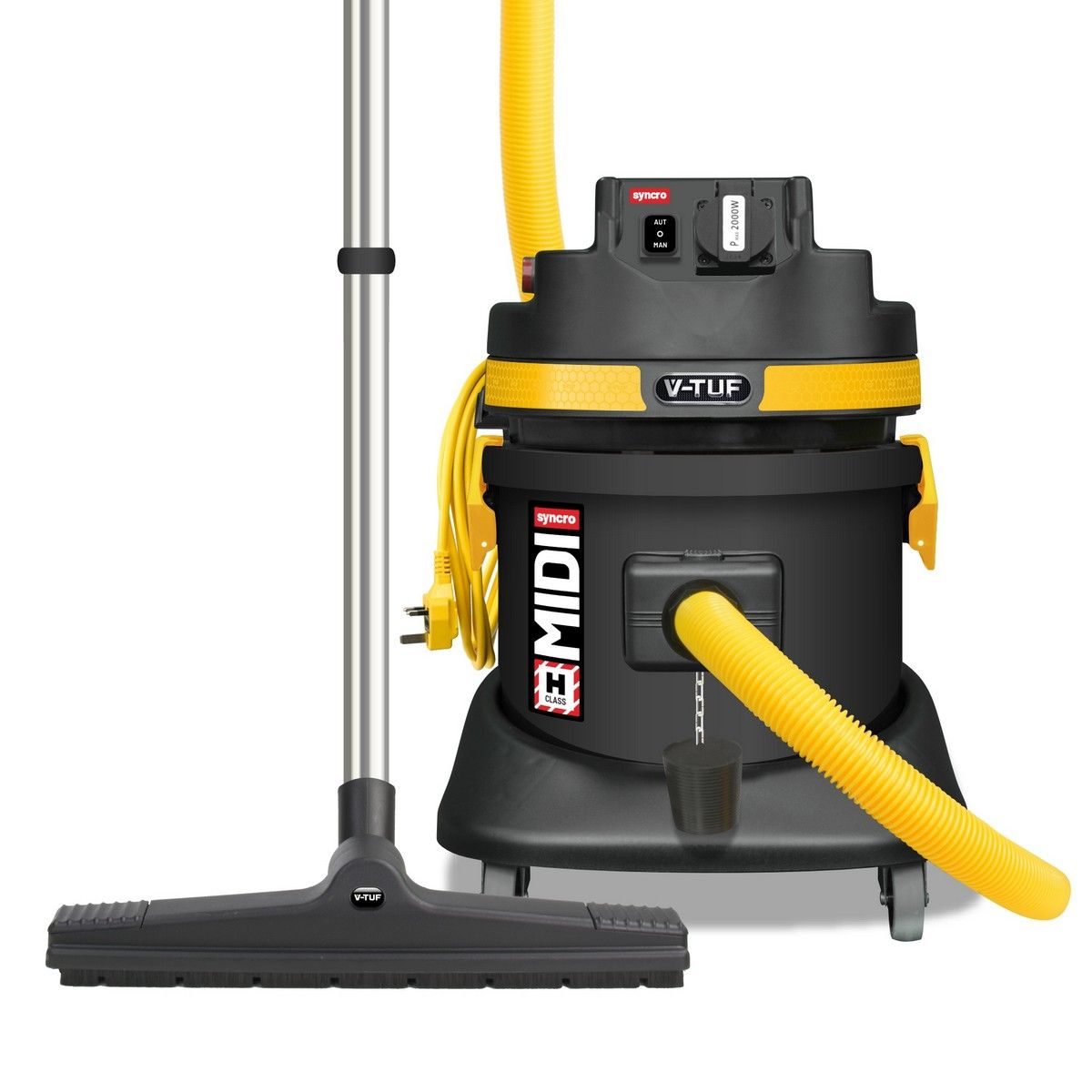 V-TUF MIDI SYNCRO H-CLASS Industrial Wet & Dry Vacuum 240v - MIDI S240