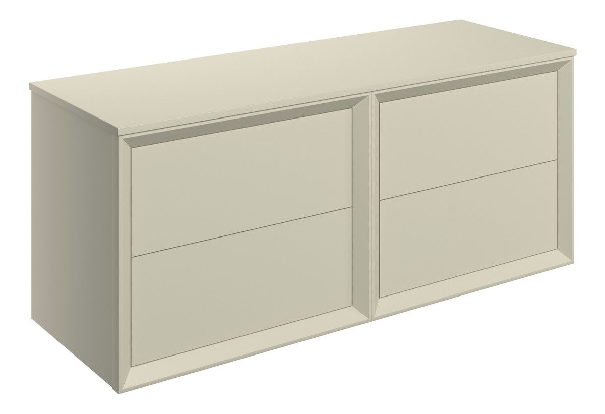 Drawn Wall Hung 4 Drawer Basin Unit & Top 1200mm - Matt Cotton