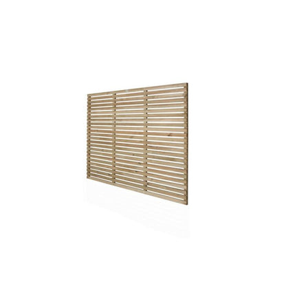 Forest Contemporary Slatted Fence Panel 1.8m x 1.5m Treated Timber (Pack of 4)