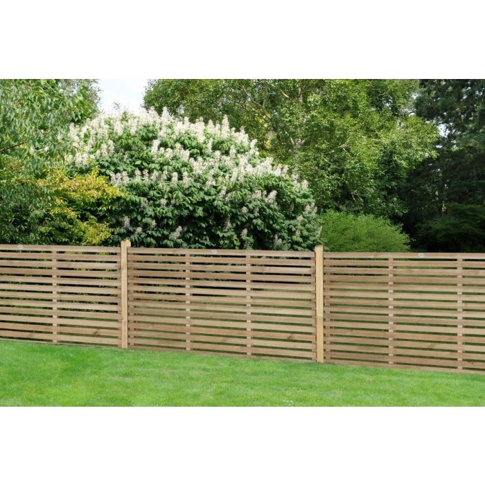 Forest Pressure Treated Contemporary Slatted Fence Panel 1.8m x 0.9m - Pack of 5