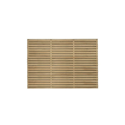 Forest Contemporary Double Slatted Fence Panel 1.8m x 1.2m Treated Timber (Pack of 5)