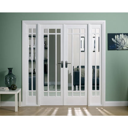 LPD Manhattan W6 Clear Bevelled Glazed Internal Room Divider Set 2031 x 1904mm Primed White