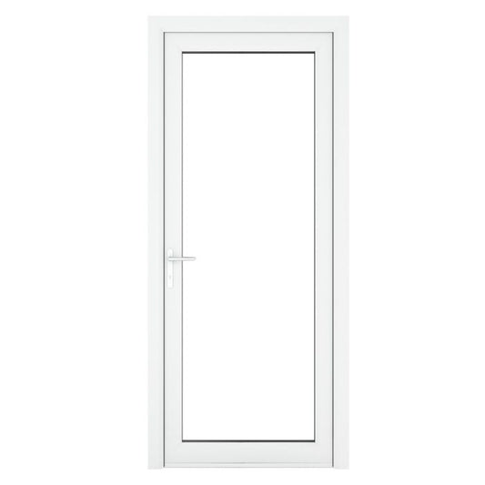 Crystal Triple Glazed Door Full Glass (Right Hand) 890 x 2090mm Clear - White