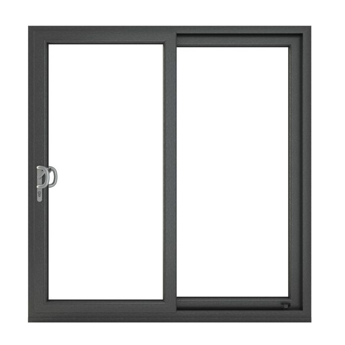 Crystal uPVC Sliding Patio (Left to Right) incl. 150mm Cill 2390 x 2090mm Clear - Grey External/White Internal