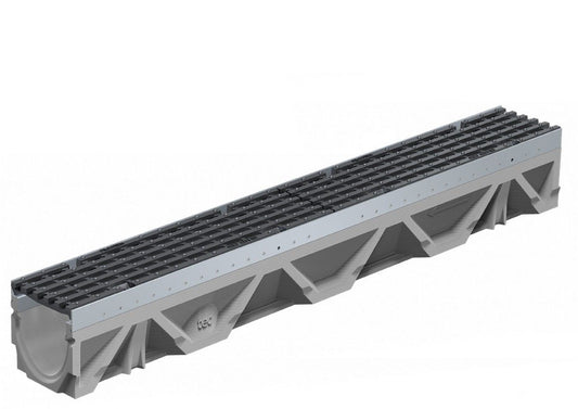 NW100 Tec Channel with D400 Ductile Iron Heelsafe Grate - 1000mm
