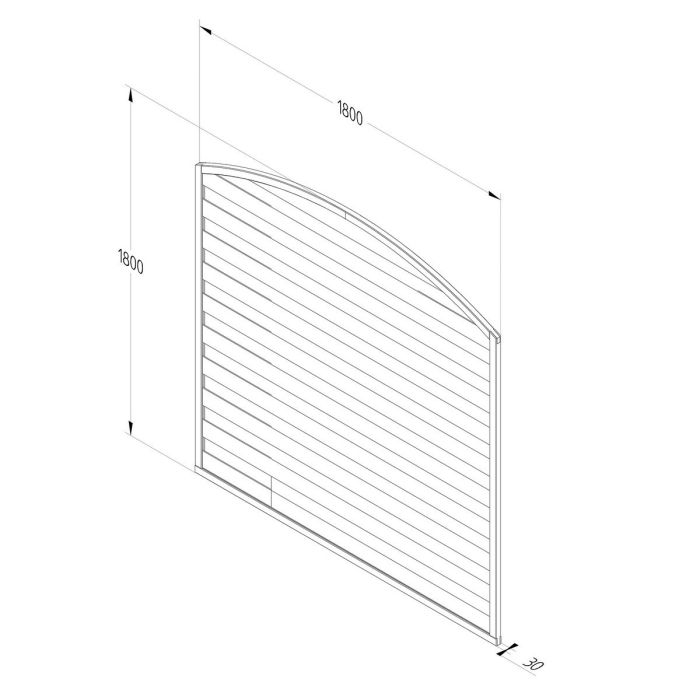 Forest Pressure Treated Decorative Dome Top Fence Panel 1.8m x 1.8m - Pack of 5