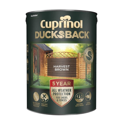 Cuprinol 5 Year Ducksback 5ltr Harvest Brown