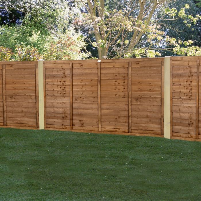 Forest Pressure Treated Superlap Fence Panel 6ft x 4ft (1.83m x 1.22m) Brown - Pack of 3
