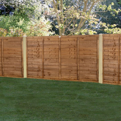 Forest Pressure Treated Superlap Fence Panel 6ft x 4ft (1.83m x 1.22m) Brown - Pack of 3