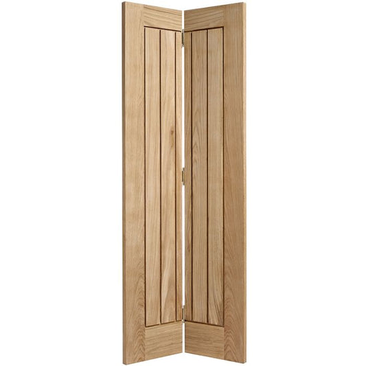 Mexicano Solid Core Internal Bifold Door - Prefinished - 1981 x 686mm Oak BFOMEXPF27