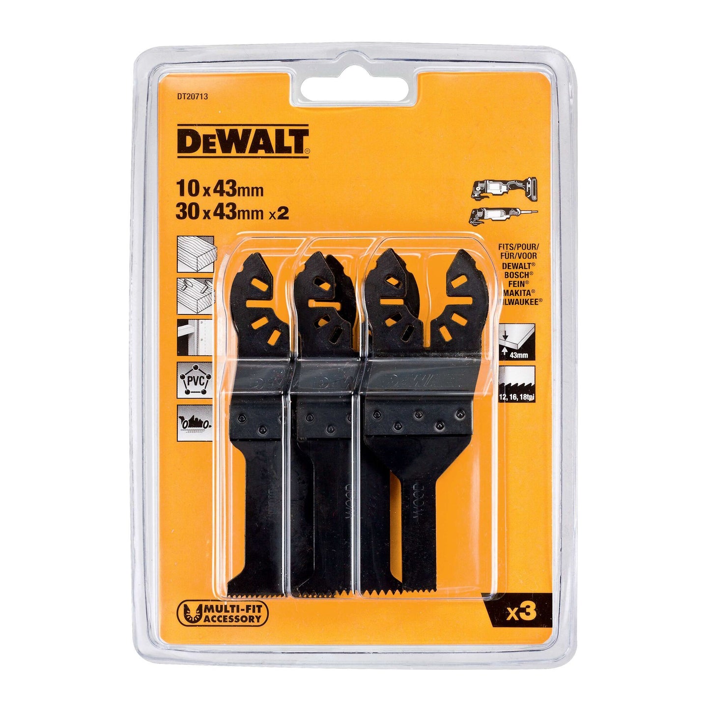 DeWalt DT20713-QZ Multi-Tool Oscillating Blade (3 Piece Set)