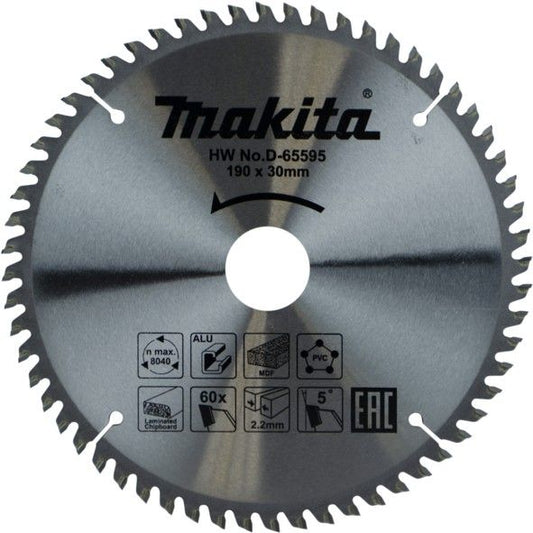 Makita Multi-Material Circular Saw Blade 60T 190 x 30 x 2.2mm (Dia/Bore/Kerf)