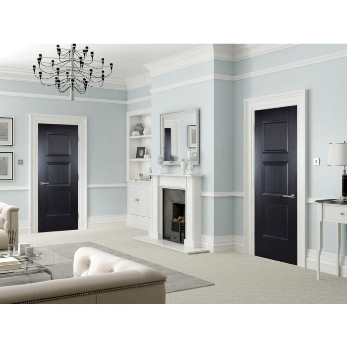 LPD Amsterdam 3P Internal Fire Door 1981 x 838mm Black Primed Plus