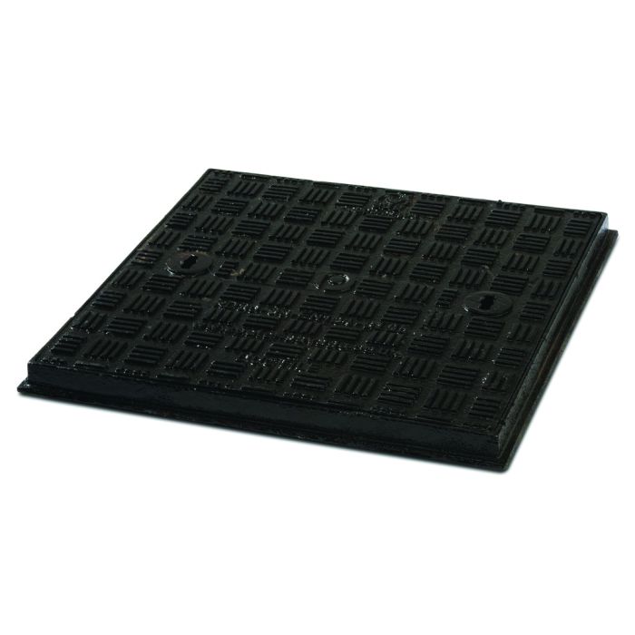 Polypipe Cast Iron Cover & Frame for Inspection Chamber - Square 460mm - Black - UG513