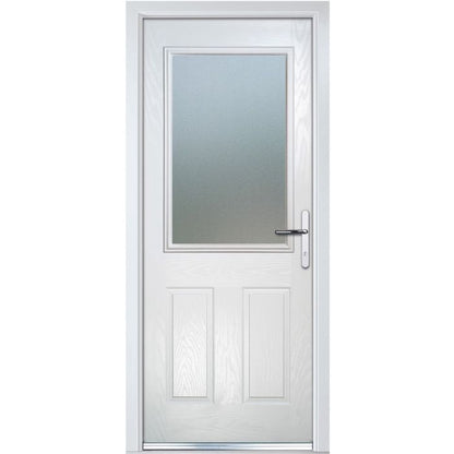 Crystal GRP Door 2 Panels with Glass (Left Hand) 920 x 2055mm Obscure - White