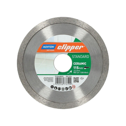 Norton Clipper Classic Ceramic Diamond Blade 115 x 22.23mm Green