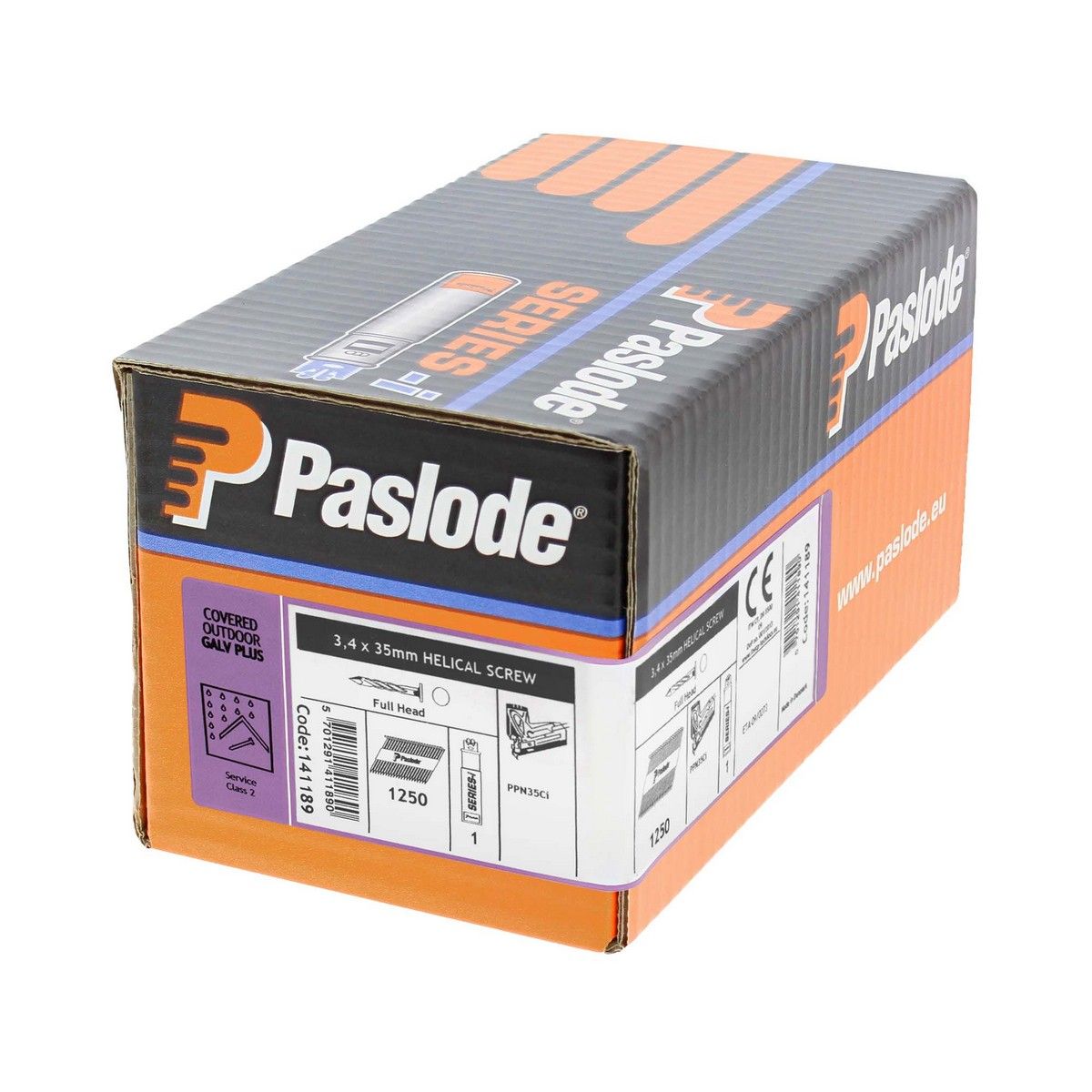 Paslode PPN35i Nail & Fuel Pack Twisted Electro 3.4 x 35mm - Galvanised (Pack of 1250)