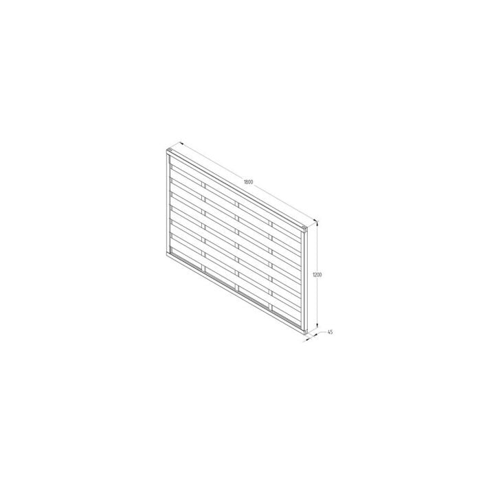 Forest Decorative Europa Plain Fence Panel 1.8mtr x 1.2mtr - Treated Timber (Pack of 4)