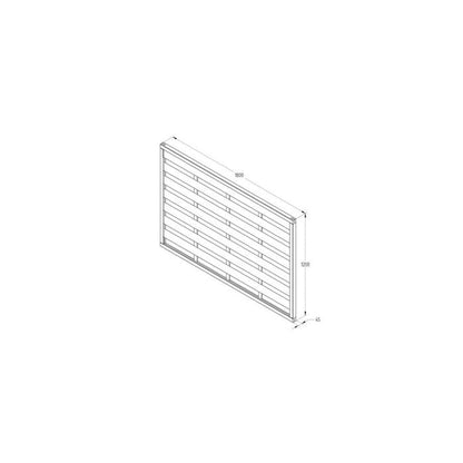 Forest Decorative Europa Plain Fence Panel 1.8mtr x 1.2mtr - Treated Timber (Pack of 4)