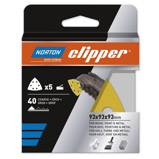 Norton Clipper Delta P40 Sanding Disc 95 x 95 x 95mm (Pack of 5)