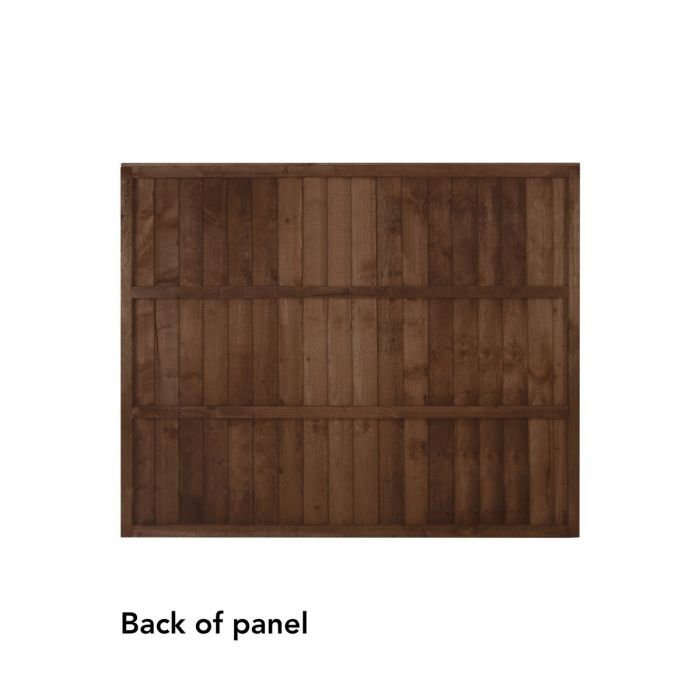 Forest Pressure Treated Closeboard Fence Panel 6ft x 5ft 6in (1.83m x 1.7m) Brown - Pack of 4