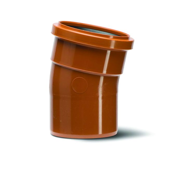 Polypipe 110mm Short Radius Bend Single Socket 11.25deg - Terracotta - UG408