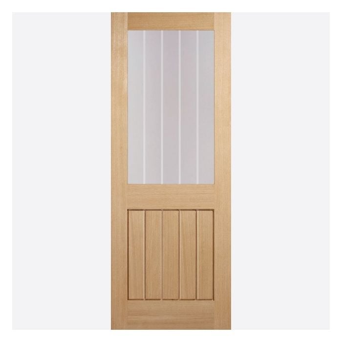 Belize Solid Core Internal Glazed Door - Unfinished - 1981 x 686mm Oak OBELG27