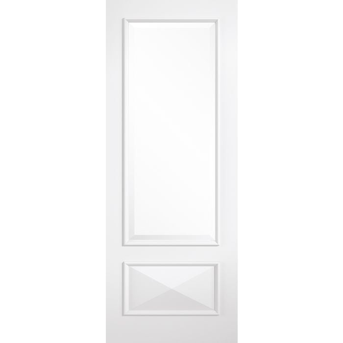 LPD Knightsbridge 1L Clear Bevelled Glazed Internal Door 1981 x 686mm White Primed Plus