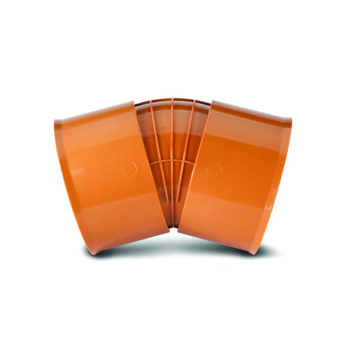 PolySewer Double Socket Bend - 150mm x 30deg - Terracotta - PS667 (Inc Seal)