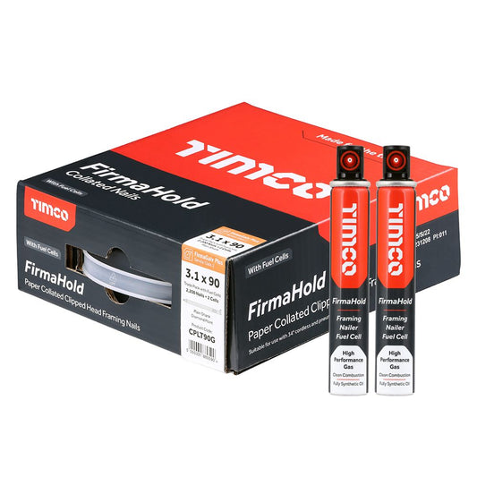 FirmaHold Plain Shank Firmagalv+ Nails & 2 Fuel Cells 3.1 x 90 (Box of 2200)