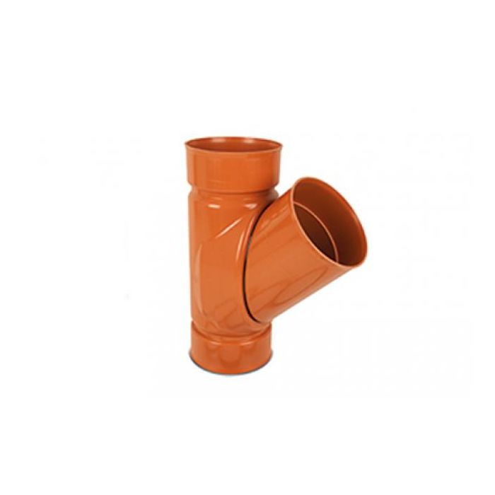 PolySewer Equal Junction - 225mm x 45deg - Terracotta - PS1005 (Inc Seal)
