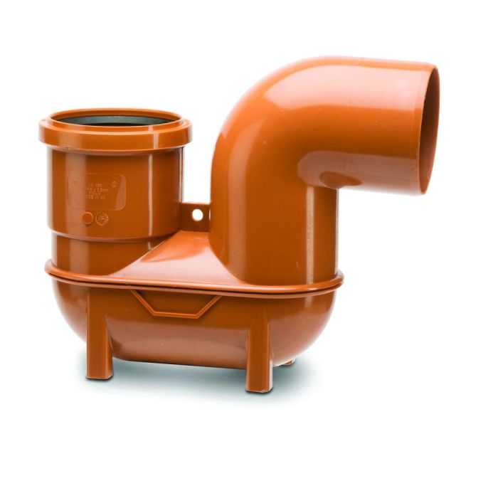 Polypipe 110mm Lowback P Trap (Spigot Outlet / Socket Inlet) - Terracotta - UG498