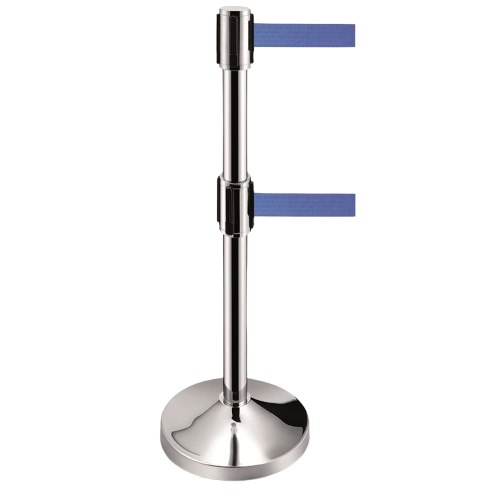 Double Retractable Blue Belt Barrier - 2000mm