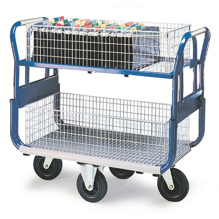 Mail Platform Trolley - with Large Baskets